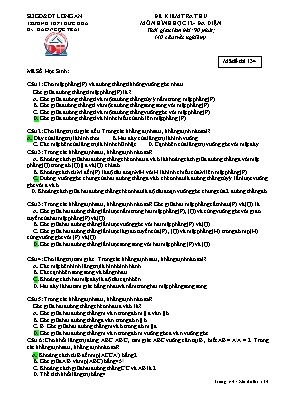 Đề kiểm tra thử môn Hình học Lớp 12 - Mã đề thi 134 - Đào Ngọc Trai (Kèm đáp án)